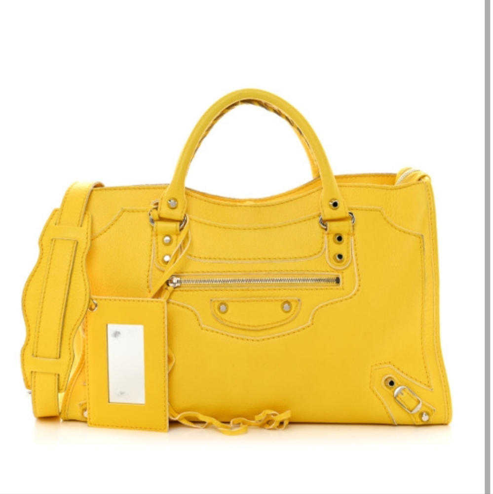 Yellow Balenciaga bag